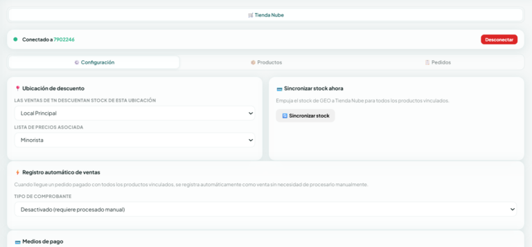 Integración con Tienda Nube